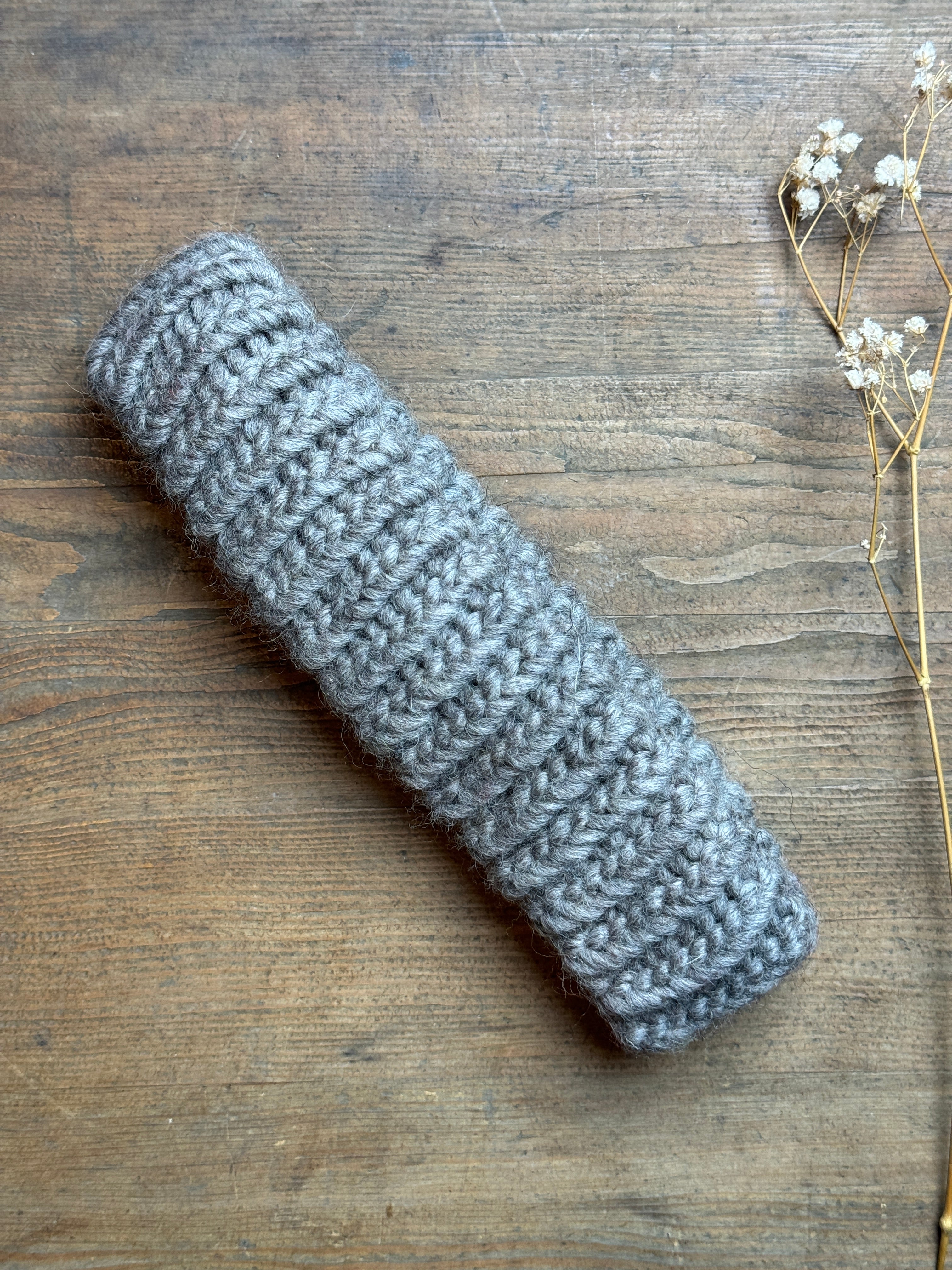 Knitted Headband in Grey Shetland
