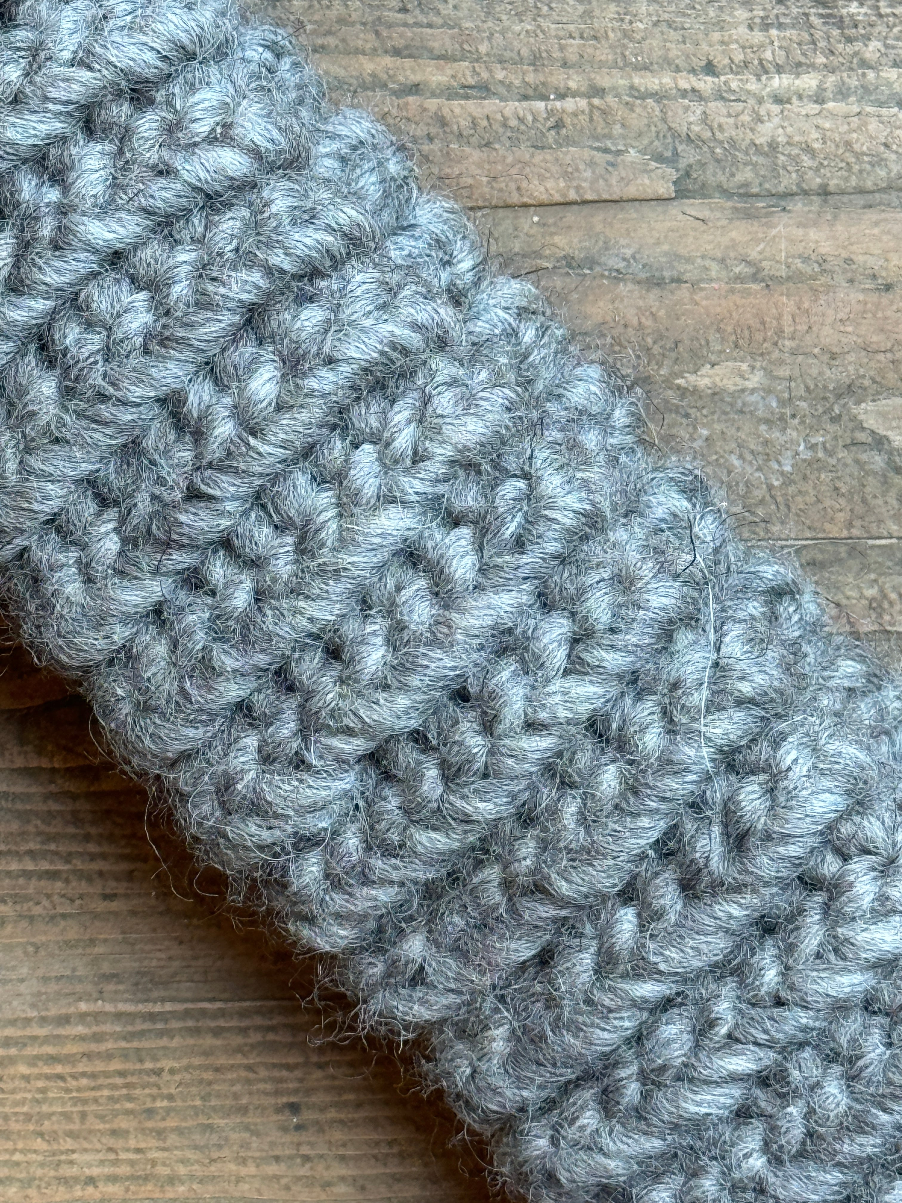 Knitted Headband in Grey Shetland