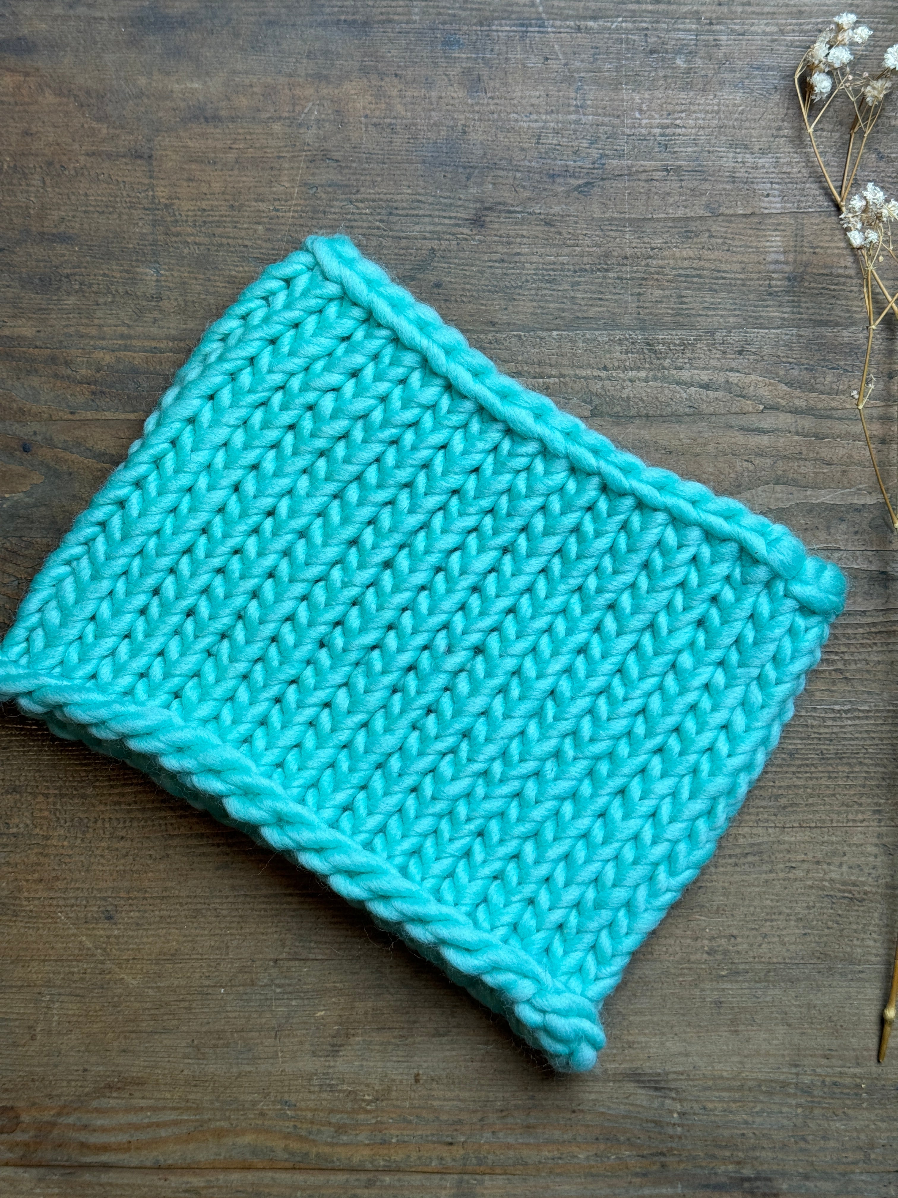 Knitted Neck Warmer Tube Scarf: Neck Gaiter  - 100% Merino Wool - Mint