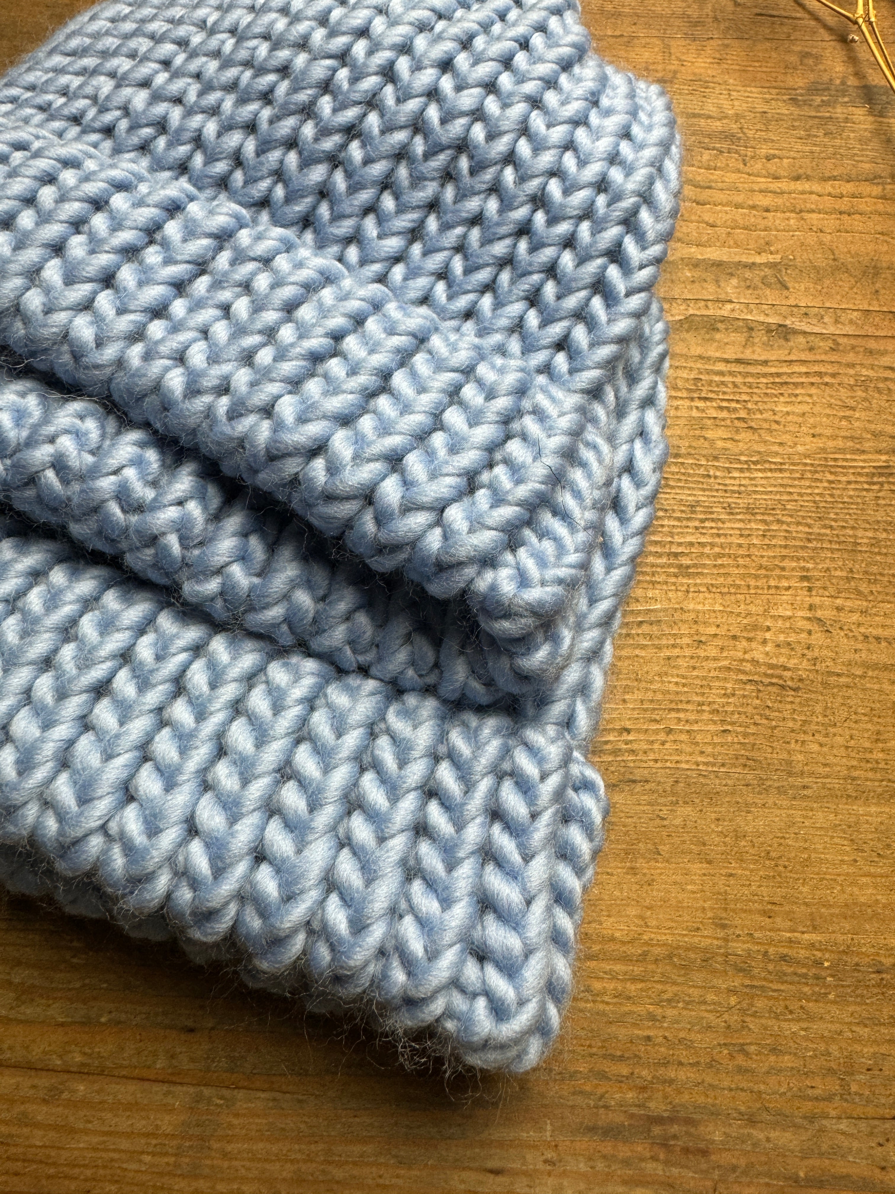 Adult Knitted Hat - Pastel Blue