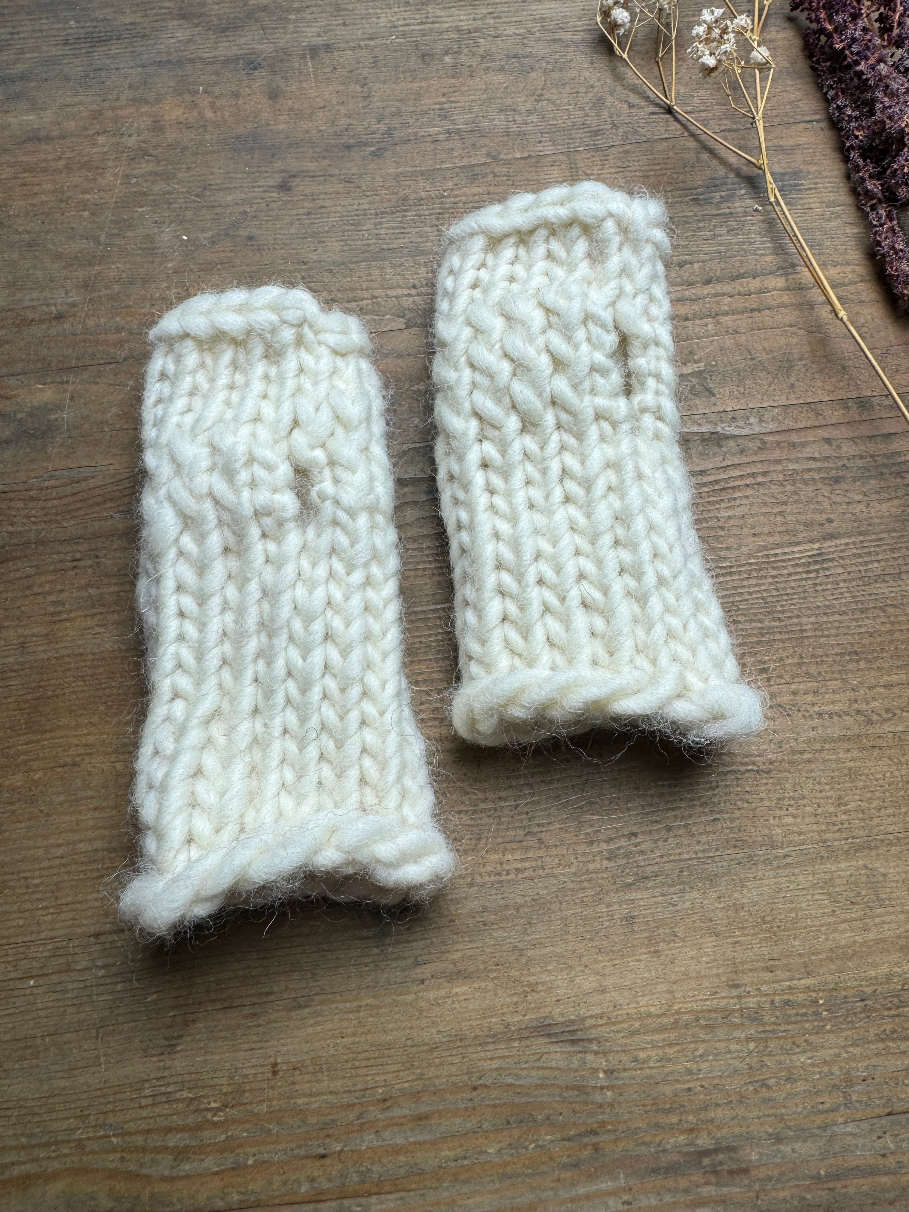 Knitted British Wool Fingerless Gloves - Toddler - 2-5 Years