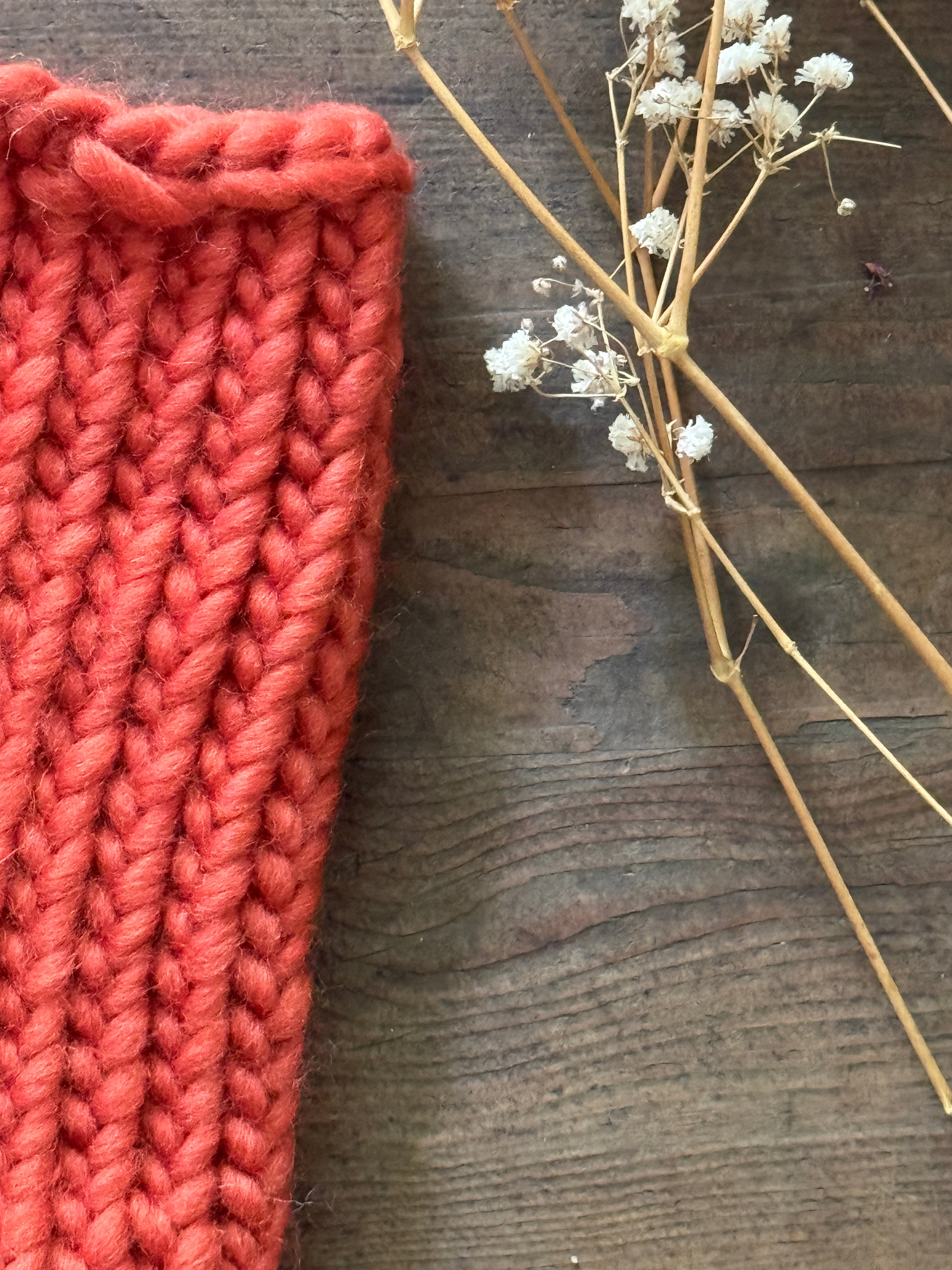 Burnt orange wrist warmers - 100% Merino Wool
