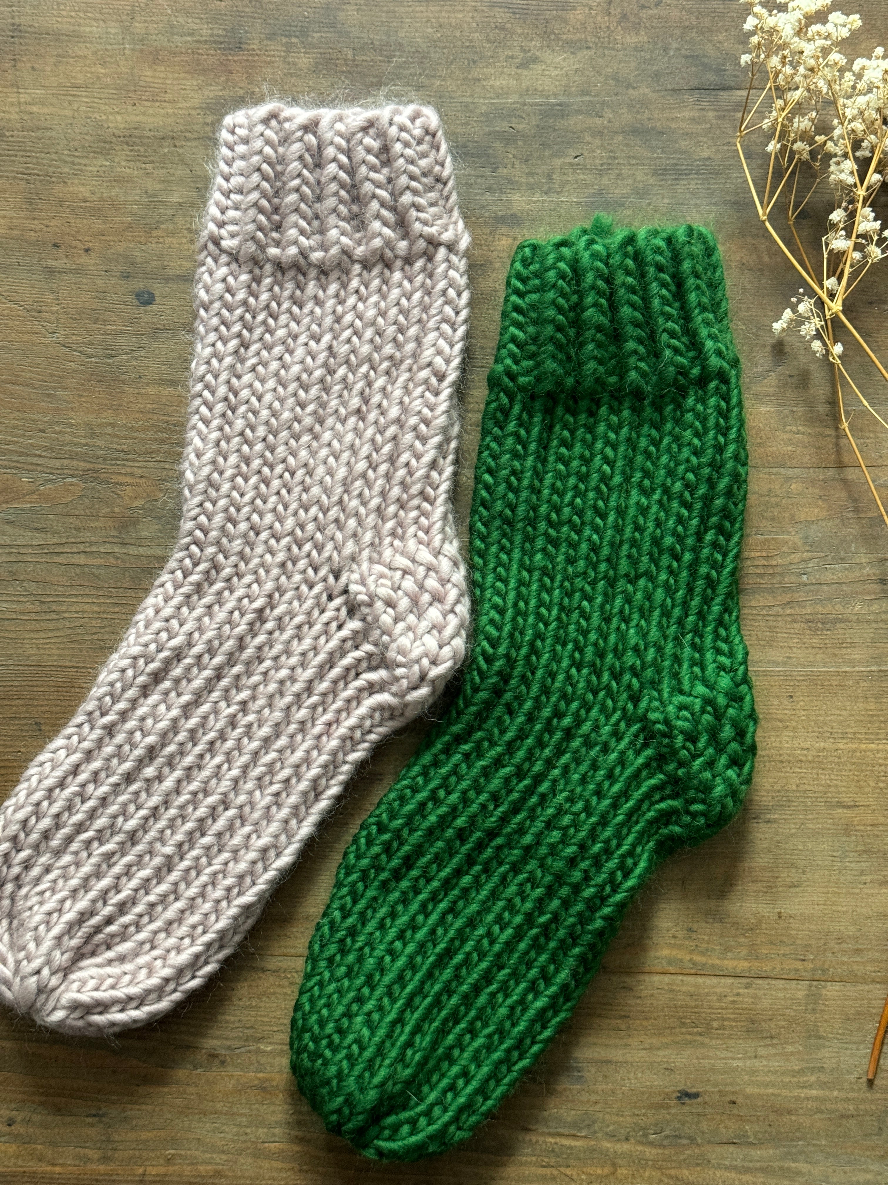 Hand Knitted 100% Wool Socks | Thick Socks | Choice of Colour