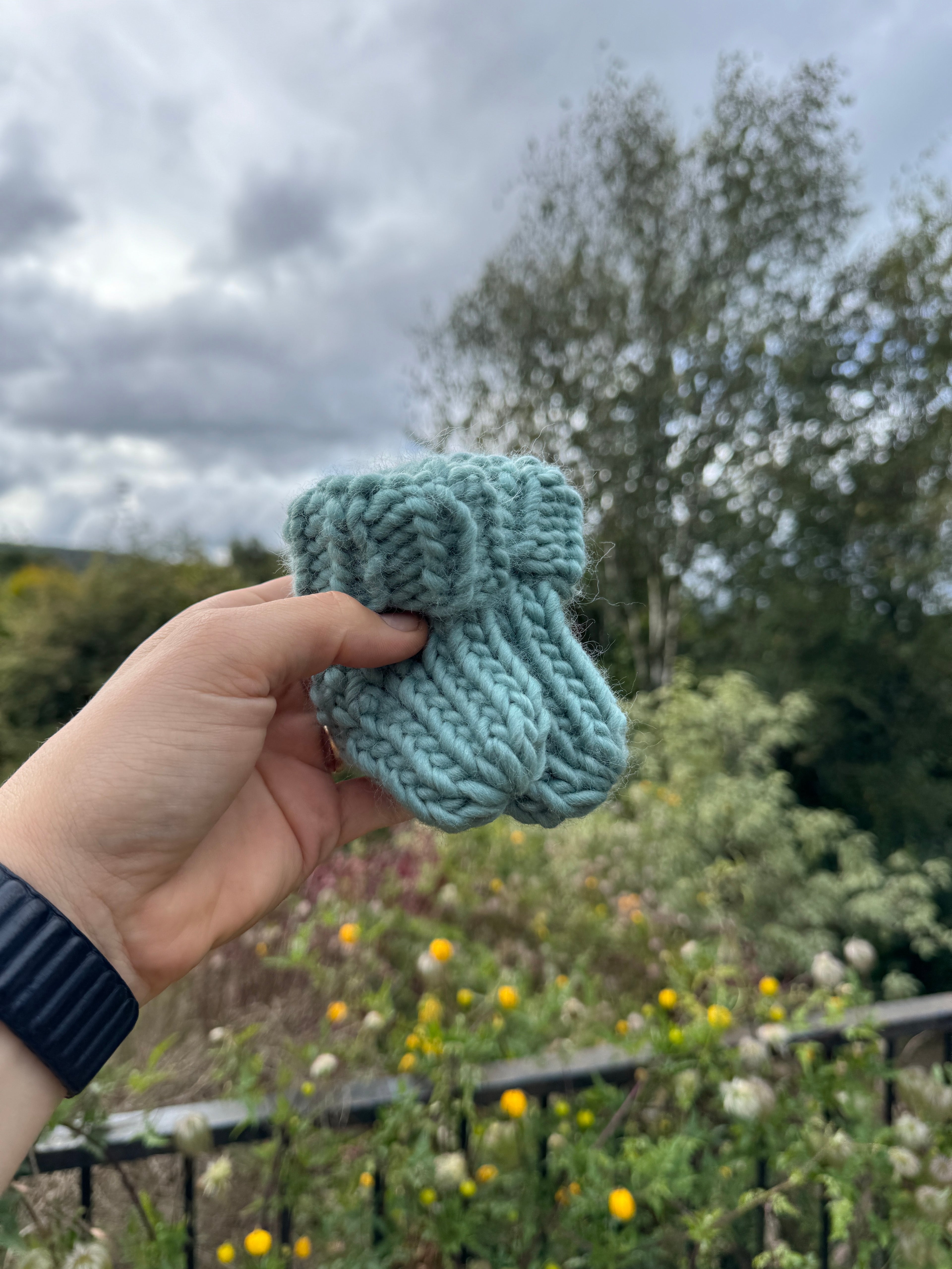 Hand-knitted Baby Socks/Booties in 100% Merino Wool
