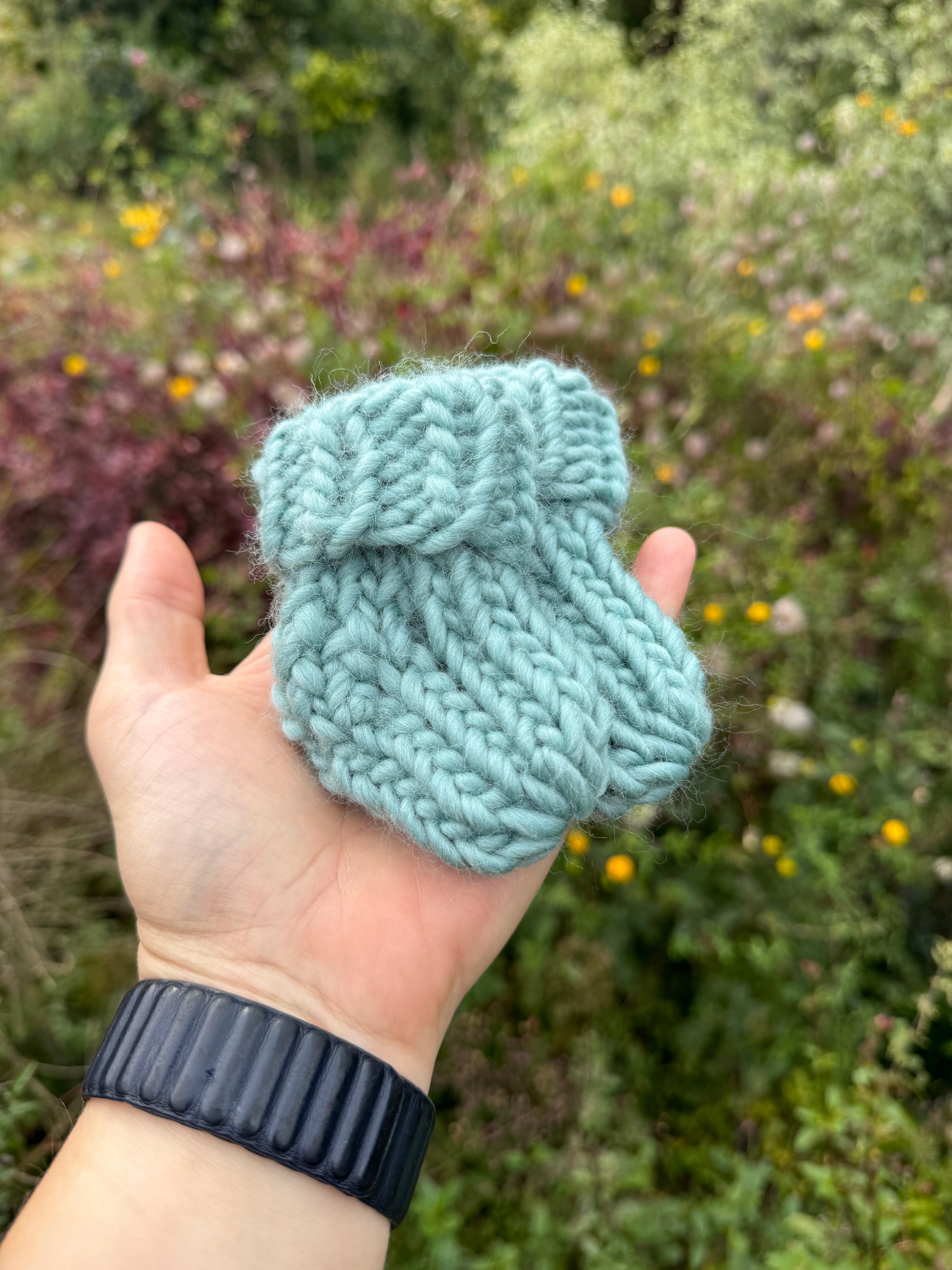 Hand-knitted Baby Socks/Booties in 100% Merino Wool