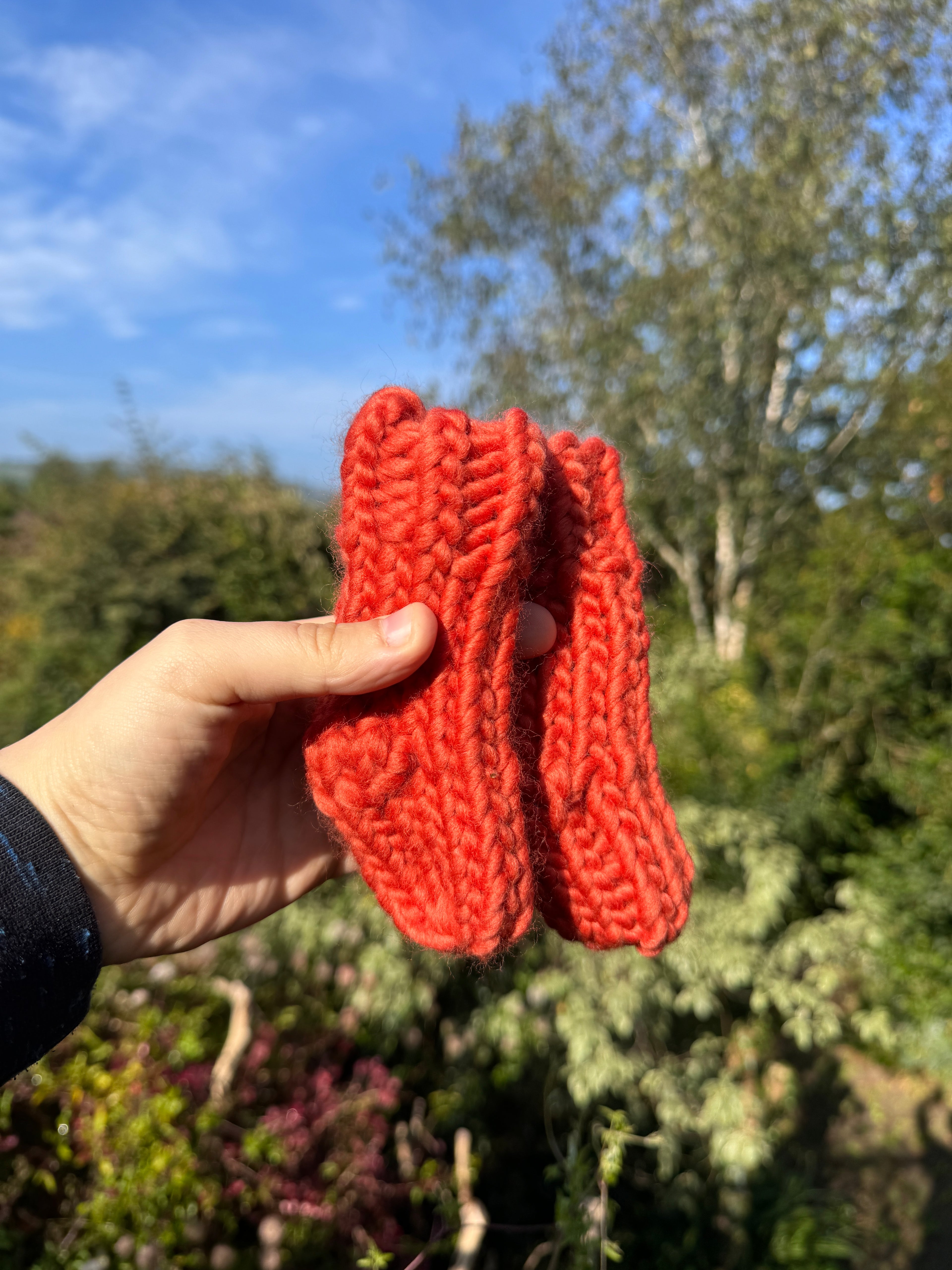 Hand-knitted Baby Socks/Booties in 100% Merino Wool