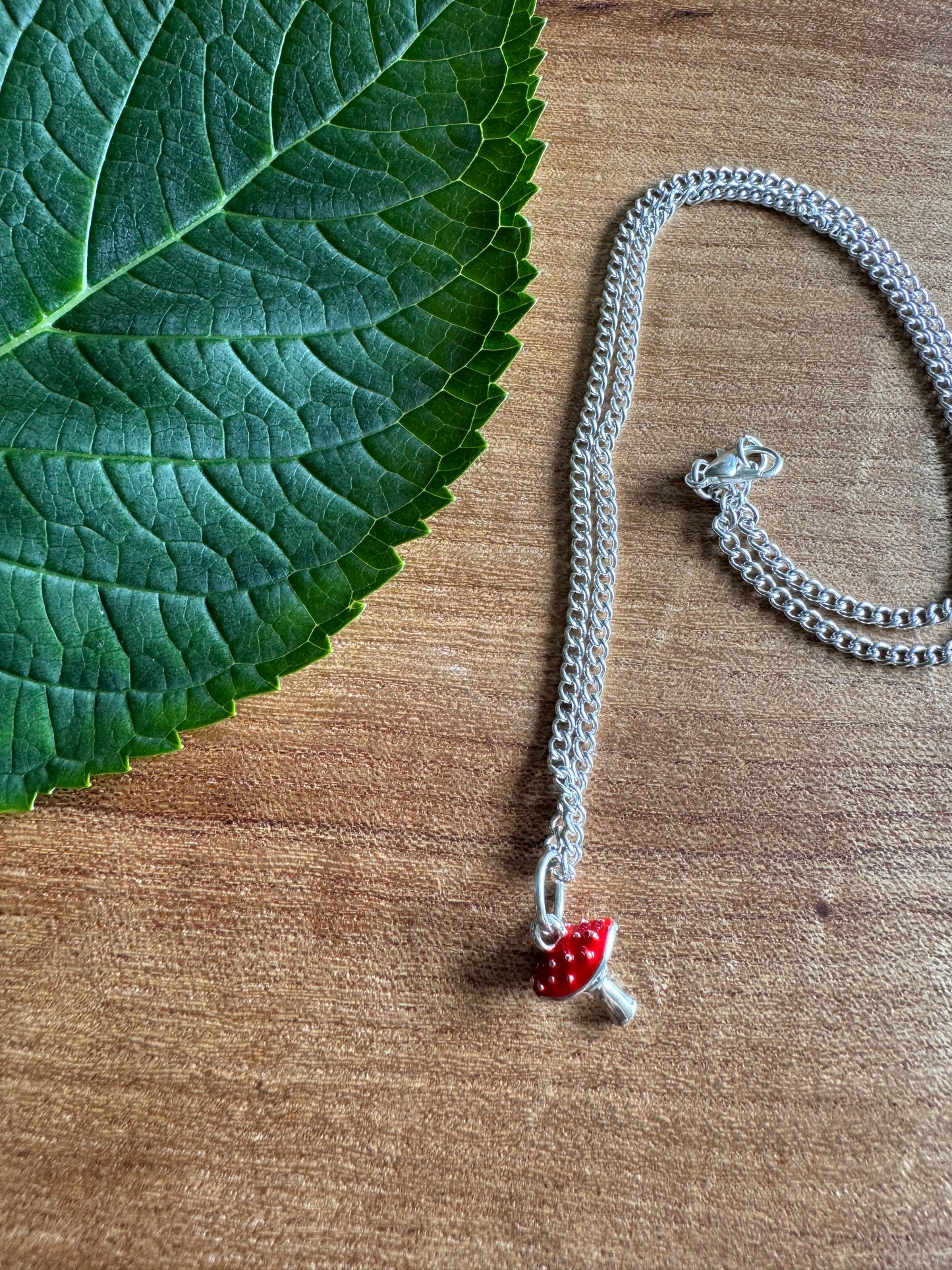 Mushroom charm necklace