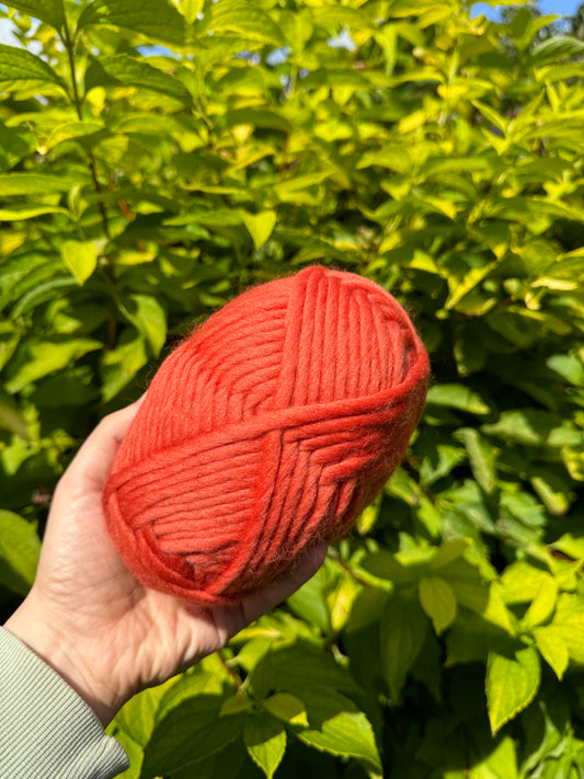 Burnt Orange Super Chunky Merino Wool Yarn