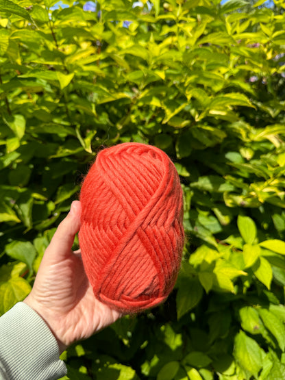 Burnt Orange Super Chunky Merino Wool Yarn