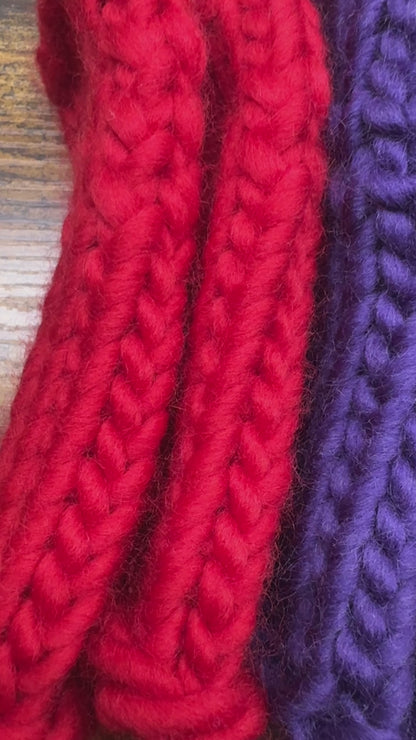 Lavender Knitted Gloves – 100% Merino Wool (Size 2-5 Years)