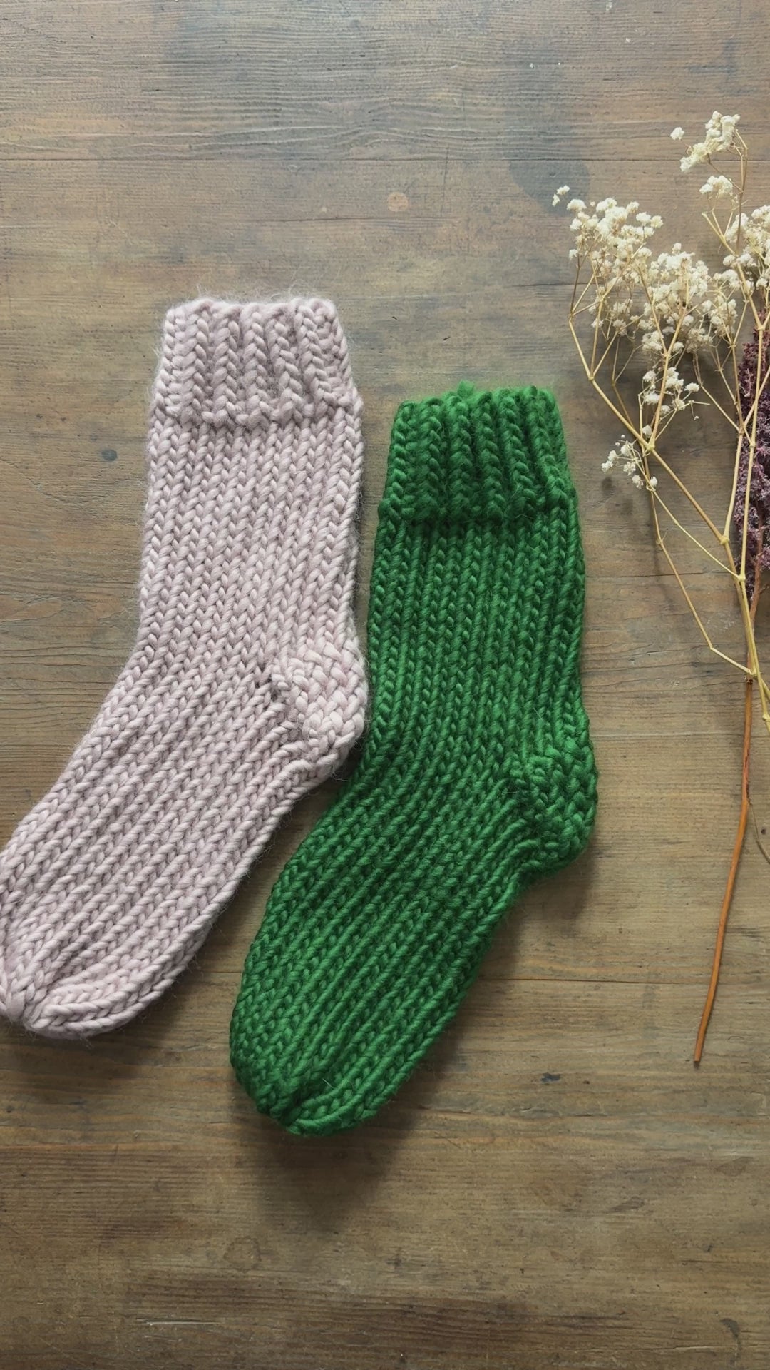 Hand Knitted 100% Wool Socks | Thick Socks | Choice of Colour