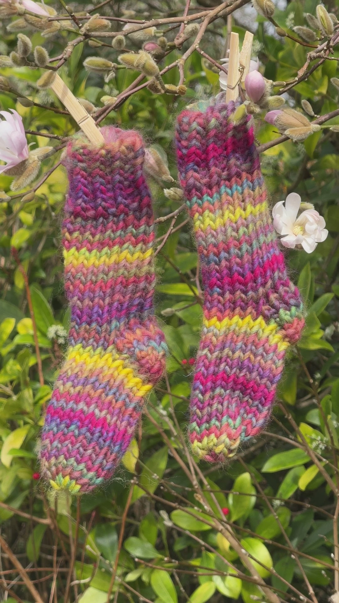 Hand knitted rainbow socks - Toddler/ Young Child